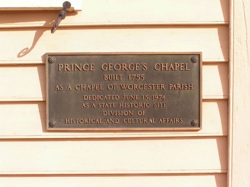 Prince George's Chapel Marker. Click for full size. Prince George's Chapel Marker image. Click for full size.