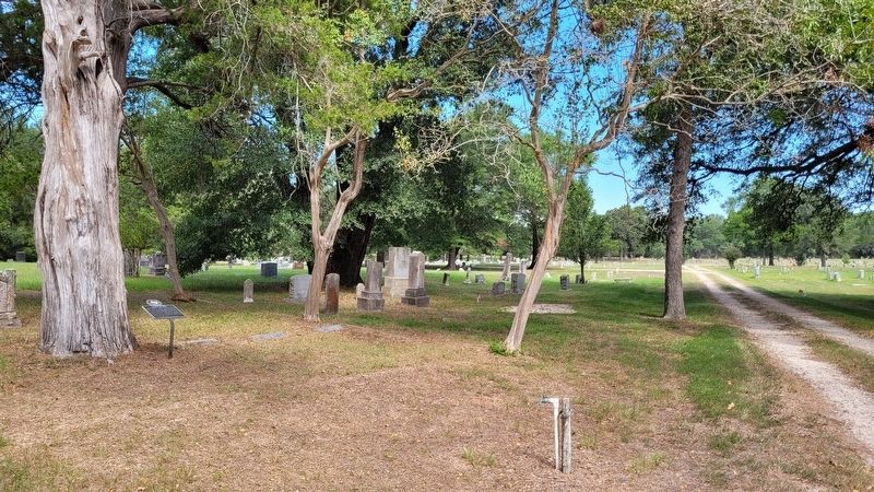 The view of the Jacob Pope and Elizabeth Ann Barnes Marker in the cemetery image. Click for full size.