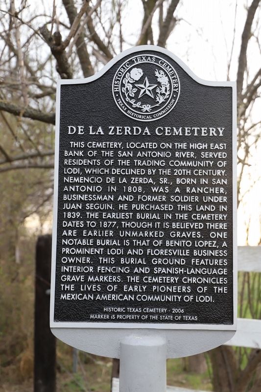 de la Zerda Cemetery Marker image. Click for full size.