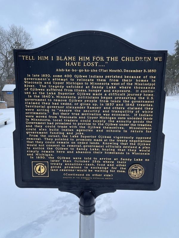 "Tell him I blame him for the children we have lost...." Marker image. Click for full size.