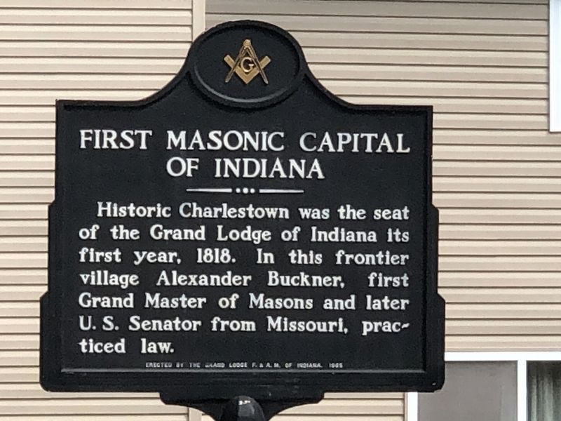 First Masonic Capital of Indiana Marker image. Click for full size.