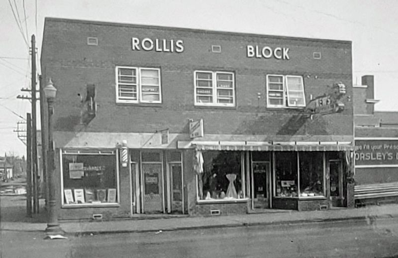 Marker detail: Rollis Block, ca. 1953 image. Click for full size.