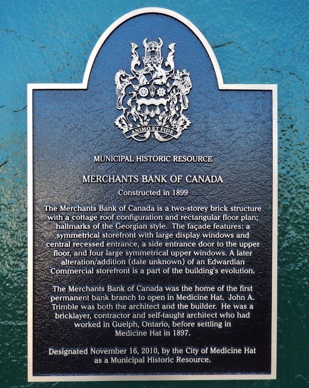 Merchants Bank of Canada Marker image. Click for full size.