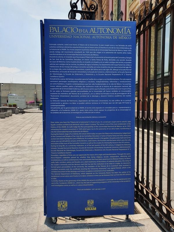 Palacio de la Autonomía Marker. Click for full size. Palacio de la Autonomía Marker image. Click for full size.