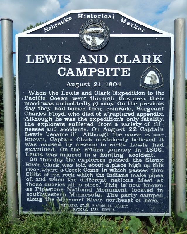 Lewis and Clark Campsite Marker. Click for full size. Lewis and Clark Campsite Marker image. Click for full size.