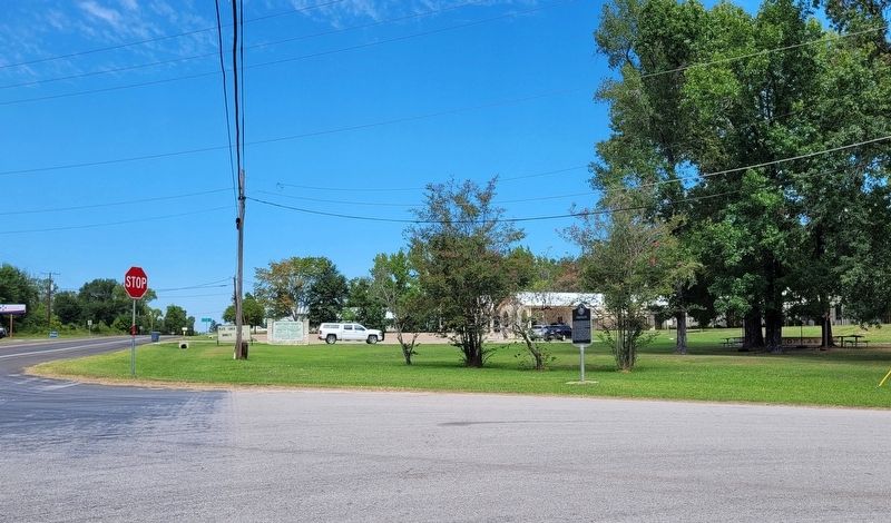 The view of the Texas Long Leaf Lumber Company Marker from the street image. Click for full size.
