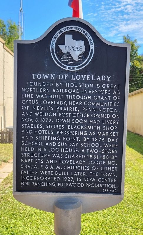 Town of Lovelady Marker image. Click for full size.