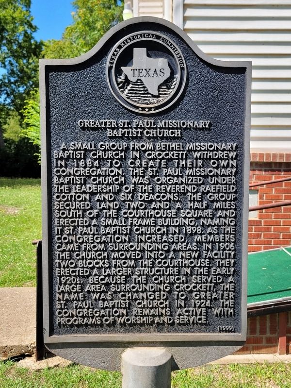 Greater St. Paul Missionary Baptist Church Marker image. Click for full size.