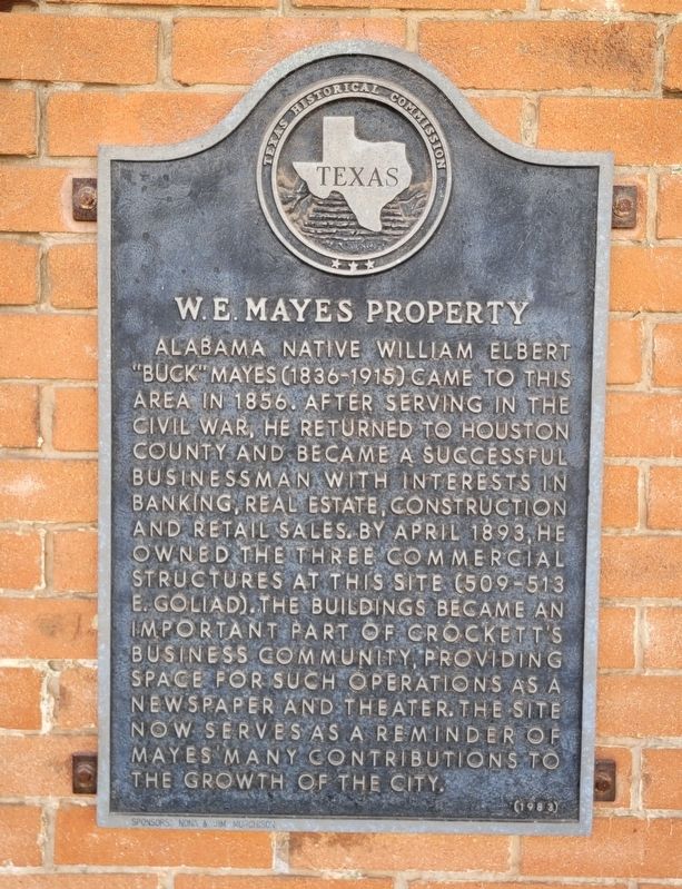 W.E. Mayes Property Marker image. Click for full size.