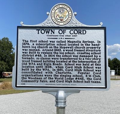 Town of Cord marker image. Click for full size.