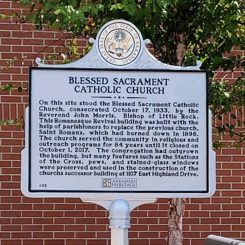 Blessed Sacrament Catholic Church Marker. Click for full size. Blessed Sacrament Catholic Church Marker image. Click for full size.