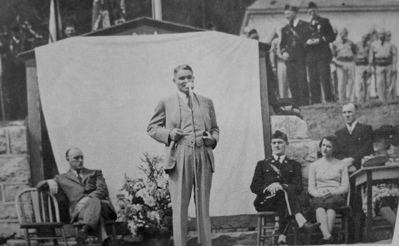 Dedication and unveiling of Honor Roll Board. Captain Ward Lanham of Fairmont is Speaking. Click for full size. Dedication and unveiling of Honor Roll Board. Captain Ward Lanham of Fairmont is Speaking image. Click for full size.
