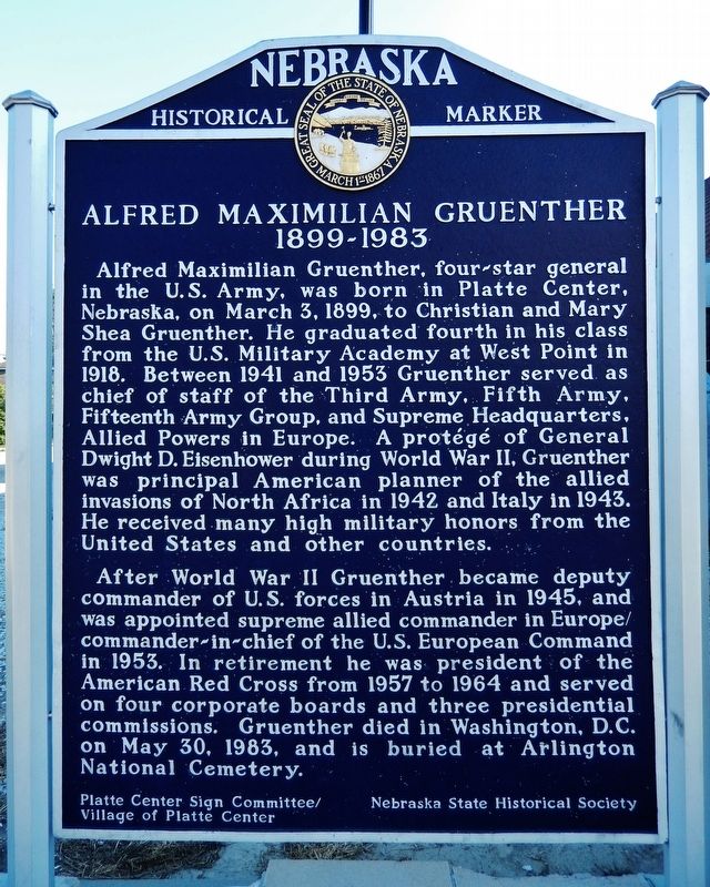 Alfred Maximilian Gruenther Marker. Click for full size. Alfred Maximilian Gruenther Marker image. Click for full size.