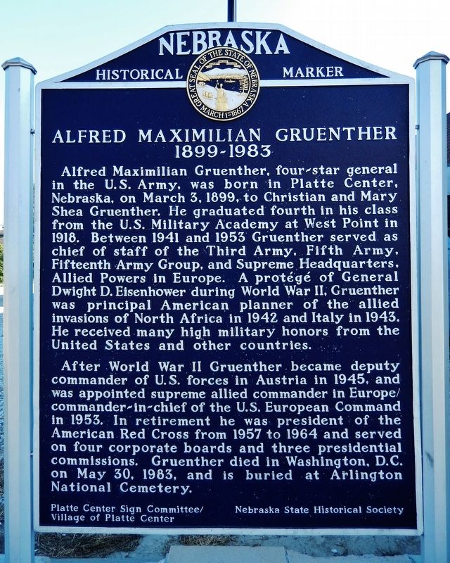 Alfred Maximilian Gruenther Marker image. Click for full size.
