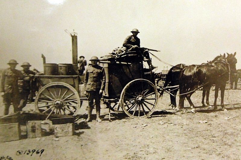 World War I "Rolling Kitchen" behind the front image. Click for full size.