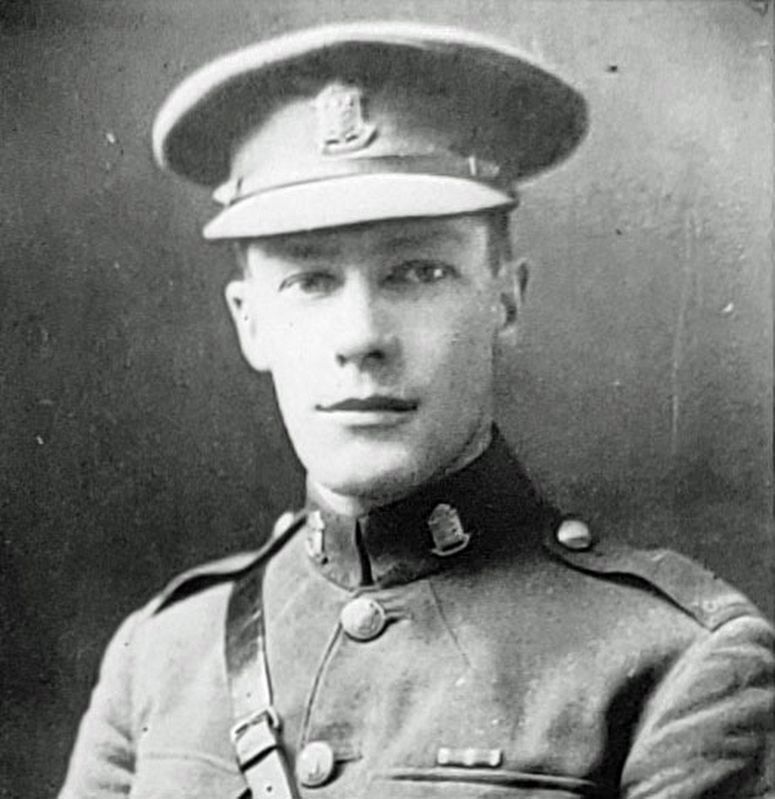 Marker detail: Pte. Harold Snell, 1919 image. Click for full size.