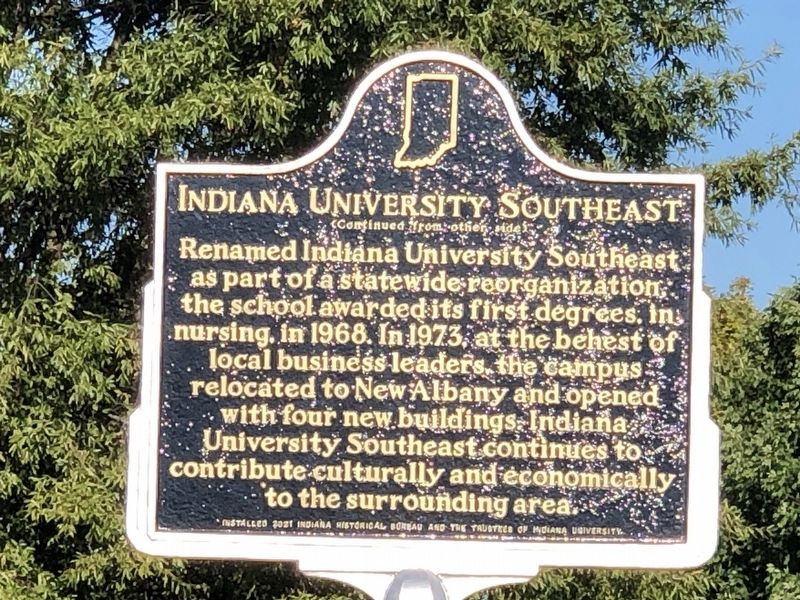 Indiana University Southeast Marker (side B) image. Click for full size.