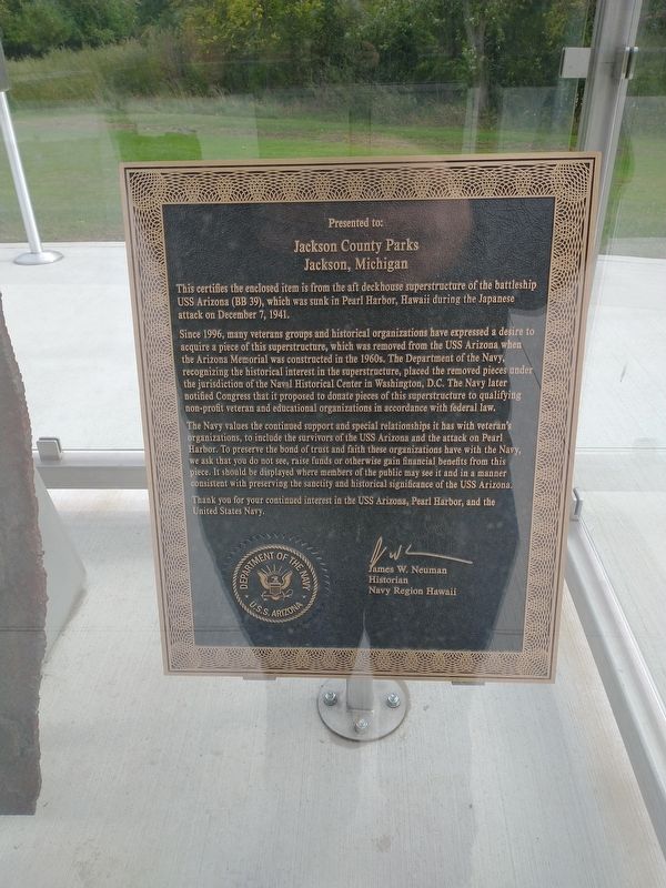 USS Arizona Battleship BB-39 Marker. Click for full size. USS Arizona Battleship BB-39 Marker image. Click for full size.