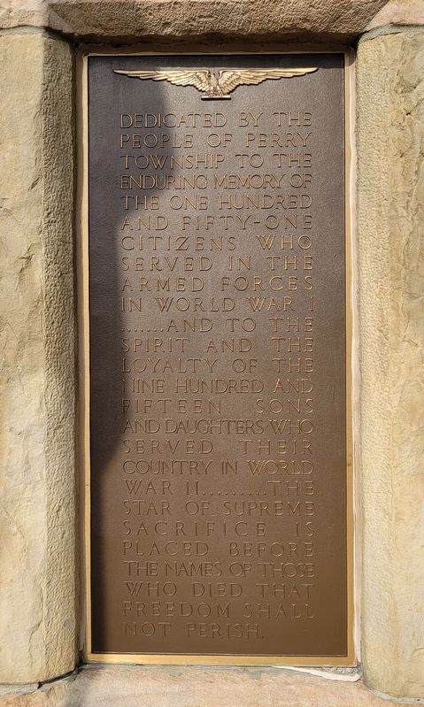 Perry Township Veterans Memorial image. Click for full size.