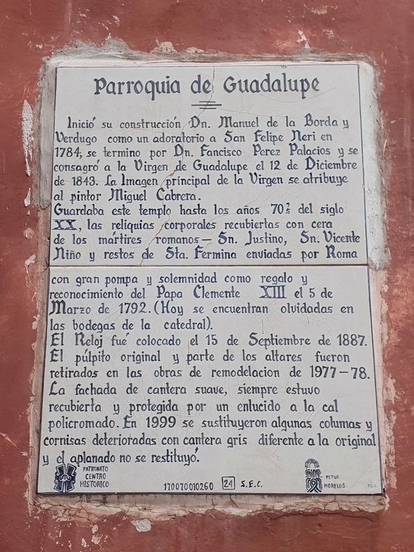 Parish of Guadalupe Marker image. Click for full size.