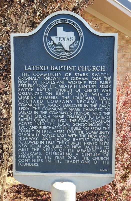 Latexo Baptist Church Marker image. Click for full size.
