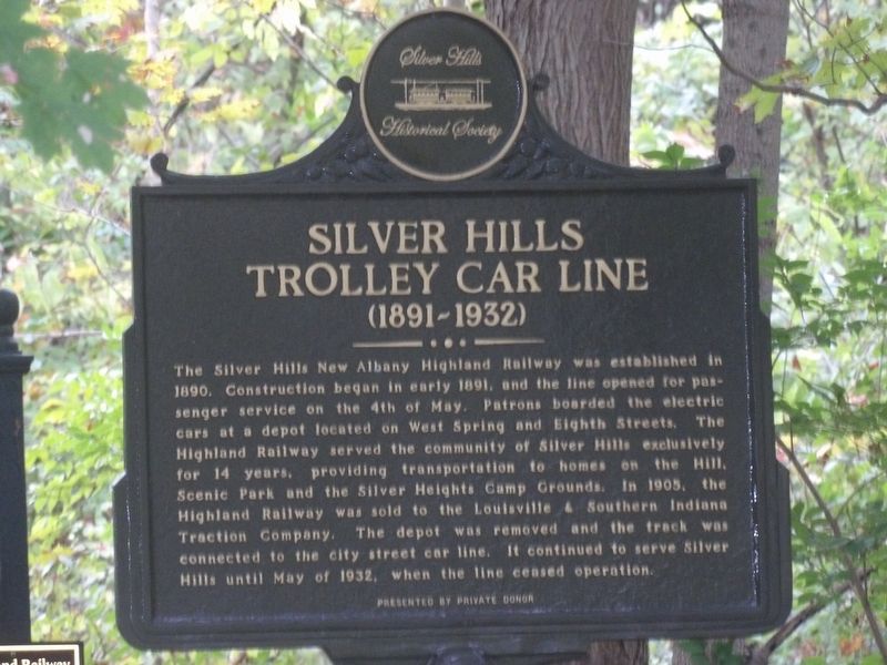 Silver Hills Trolley Car Line Marker image. Click for full size.