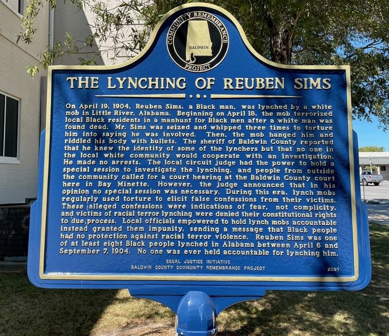 The Lynching of Rueben Sims Marker image. Click for full size.