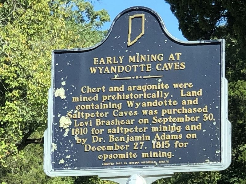 Early Mining at Wyandotte Caves Marker image. Click for full size.
