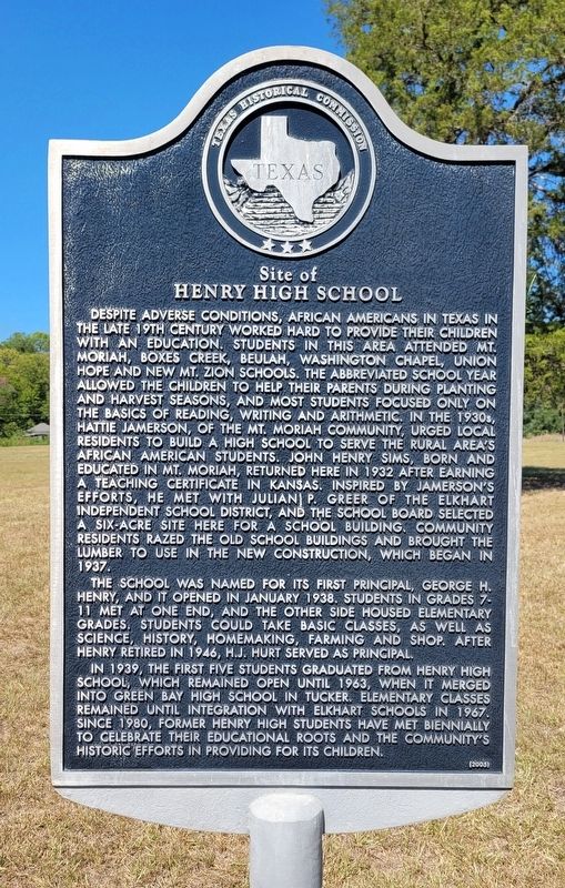 Site of Henry High School Marker image. Click for full size.
