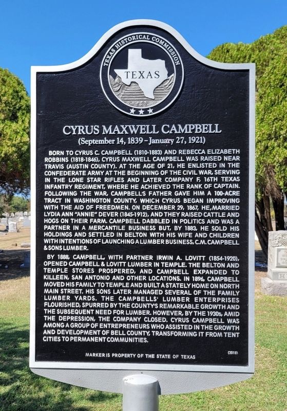 Cyrus Maxwell Campbell Marker image. Click for full size.