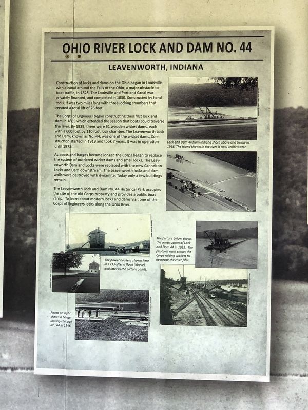 Ohio River Lock and Dam No. 44 Marker image. Click for full size.