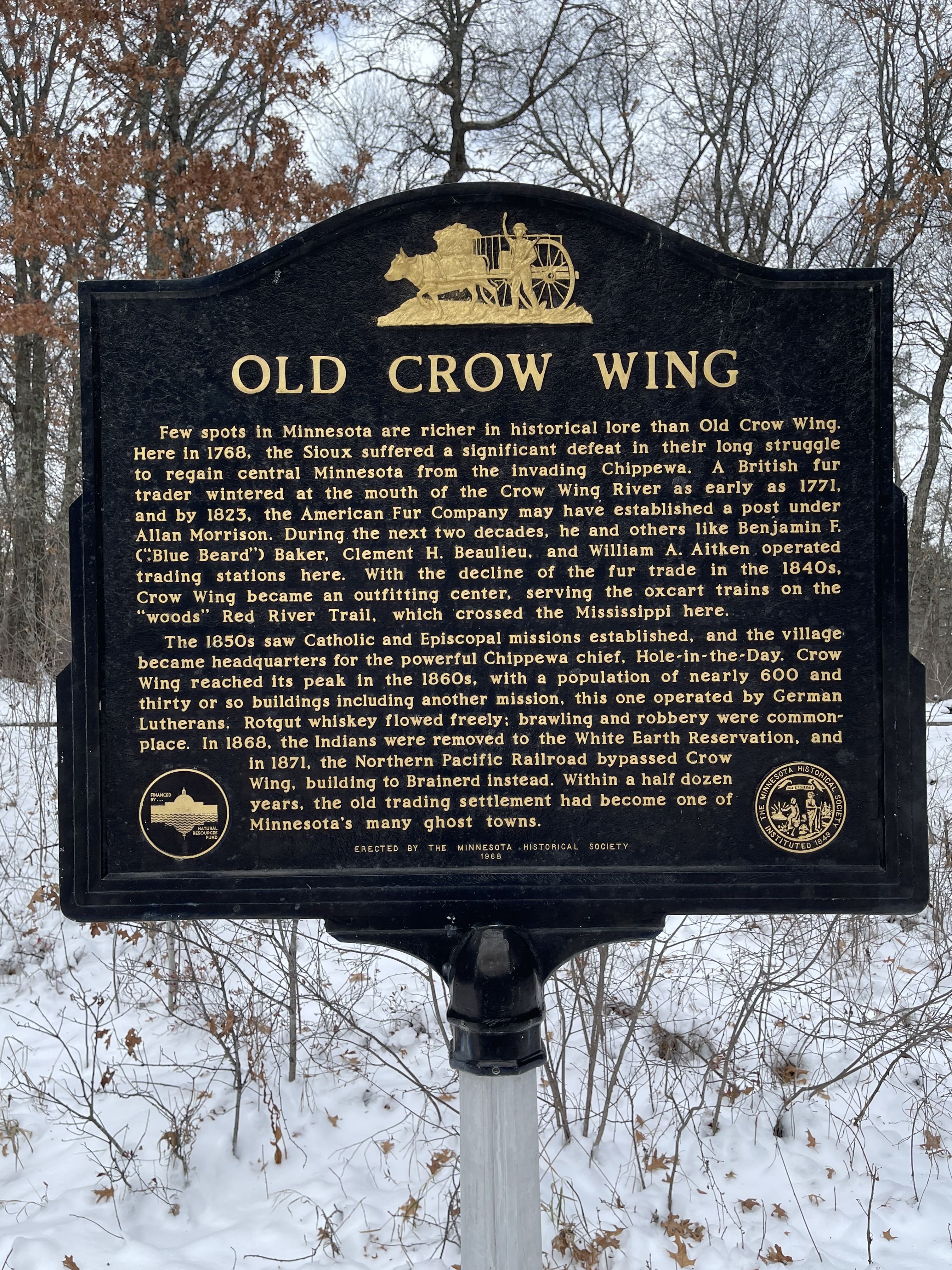 Old Crow Wing Marker