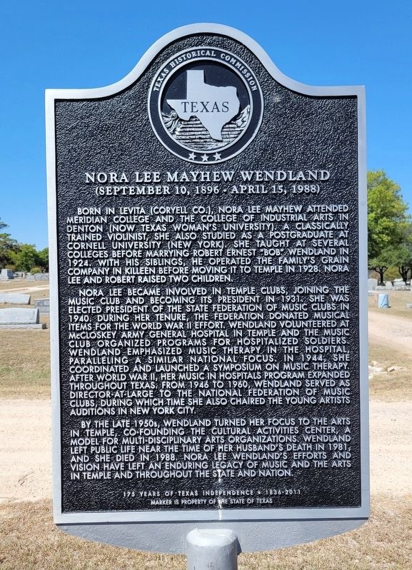 Nora Lee Mayhew Wendland Marker image. Click for full size.