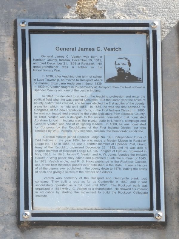 General James C. Veatch Marker (first plaque) image. Click for full size.