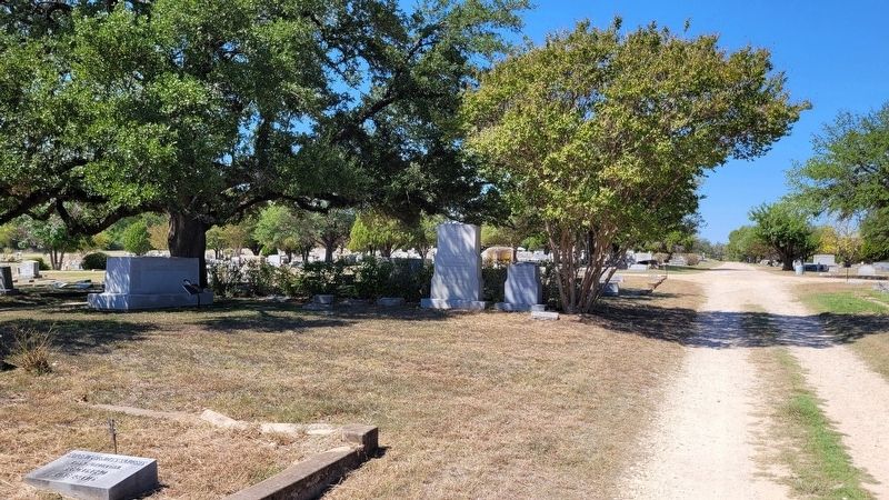 The view of the Raleigh R. White, Jr., M.D. Marker from the cemetery image. Click for full size.