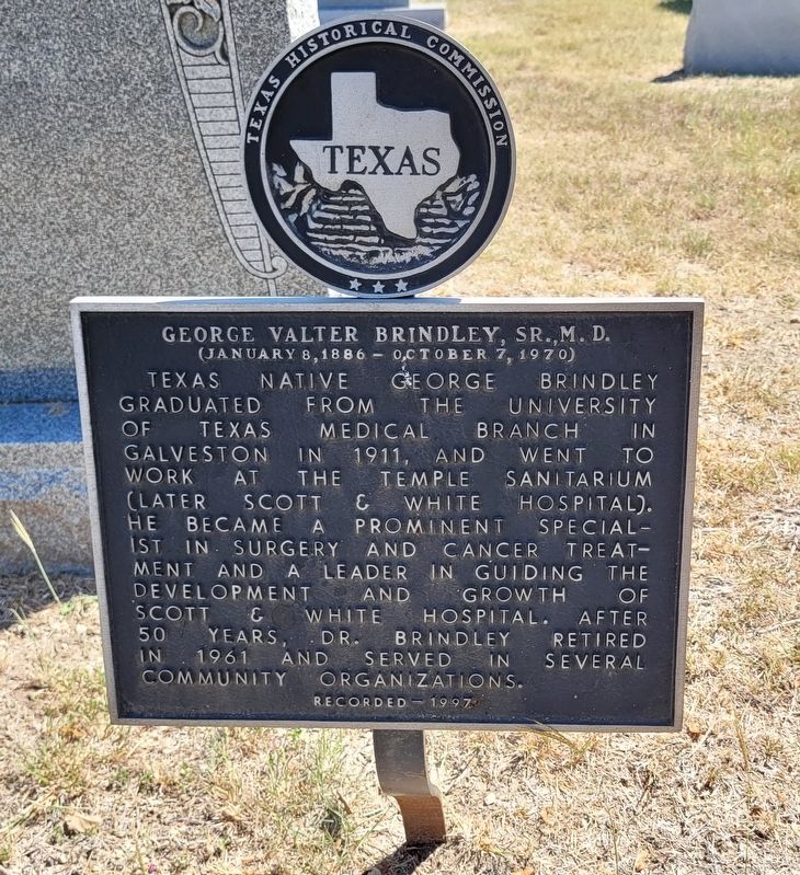 George Valter Brindley, Sr., M.D. Marker image. Click for full size.