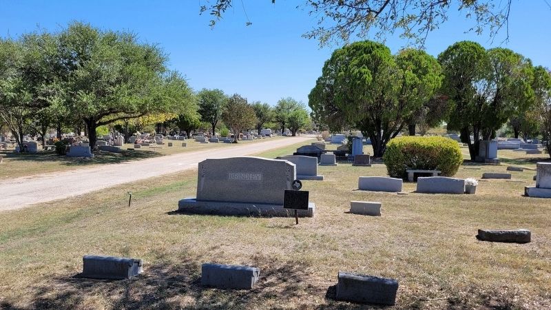 The view of the George Valter Brindley, Sr., M.D. Marker from the cemetery image. Click for full size.