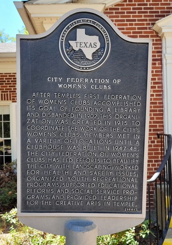 City Federation of Women's Clubs Marker image. Click for full size.