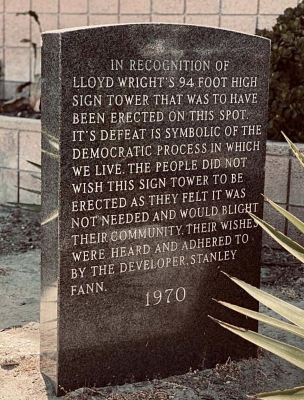 Lloyd Wright�s Tower Marker image. Click for full size.