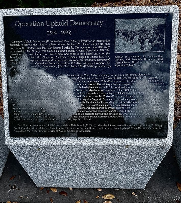 Operation Uphold Democracy Marker image. Click for full size.