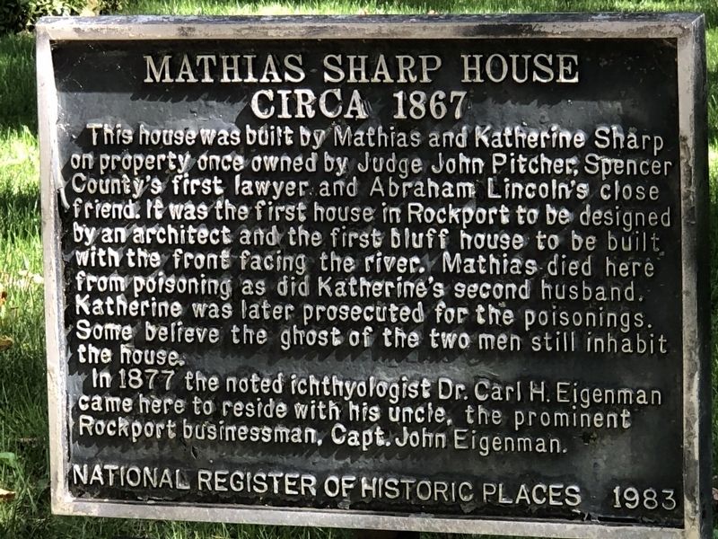 Mathias Sharp House Marker image. Click for full size.