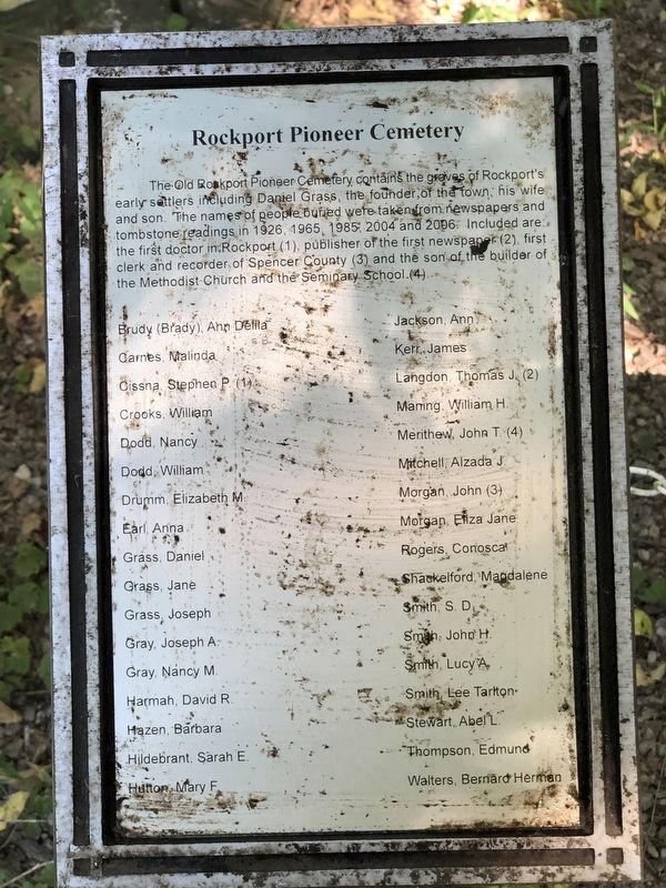 Rockport Pioneer Cemetery Marker image. Click for full size.