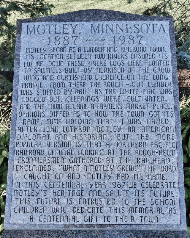 Motley, Minnesota Marker image. Click for full size.