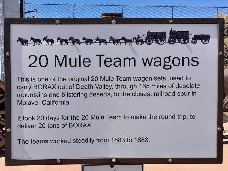 Twenty Mule Team Marker image. Click for full size.