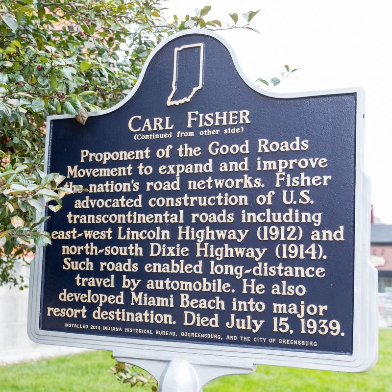 Carl Fisher Marker, side two image. Click for full size.