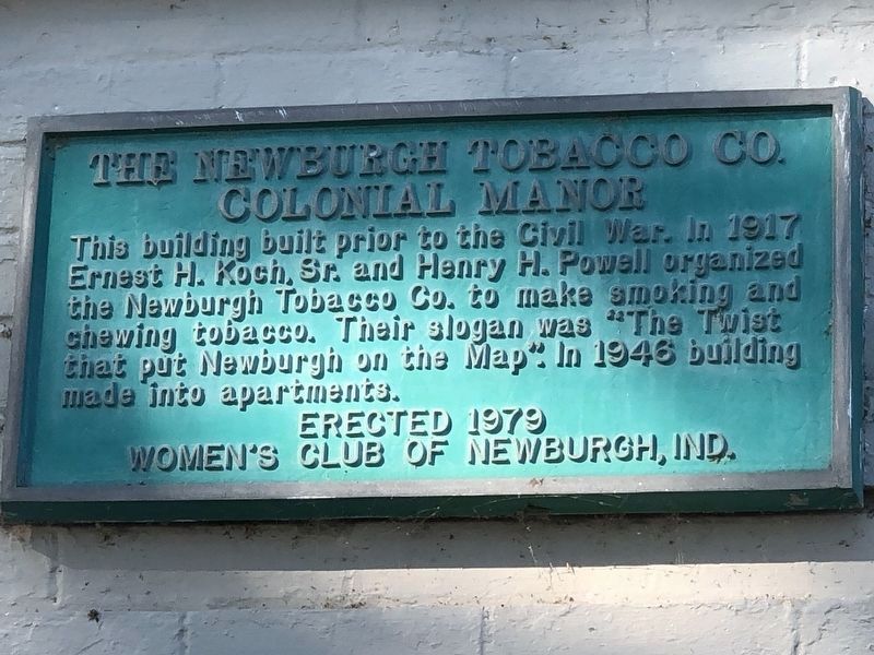 The Newburgh Tobacco Co. Marker image. Click for full size.