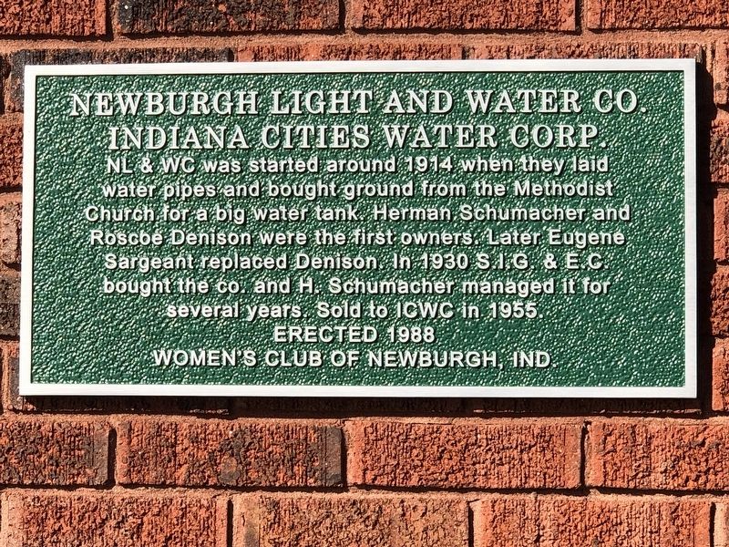 Newburgh Light and Water Co. Marker image. Click for full size.
