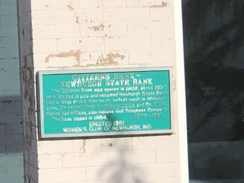 Citizens Bank  Newburgh State Bank Marker image. Click for full size.
