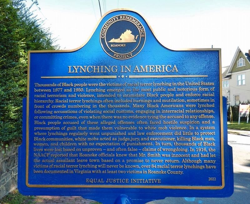 Lynching in America<br>(<i>south side of marker</i>) image. Click for full size.