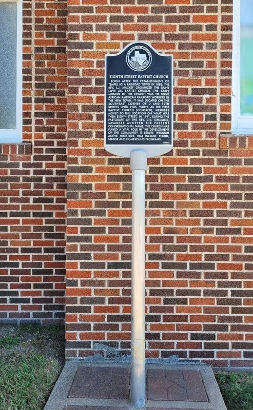 Eighth Street Baptist Church Marker. Click for full size. Eighth Street Baptist Church Marker image. Click for full size.